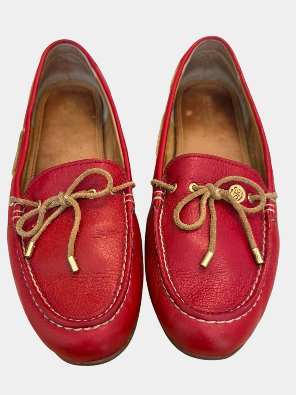 Sperry Top-Sider Women’s 11M Red Leather Driving Loafers Boat Shoes Moccasins